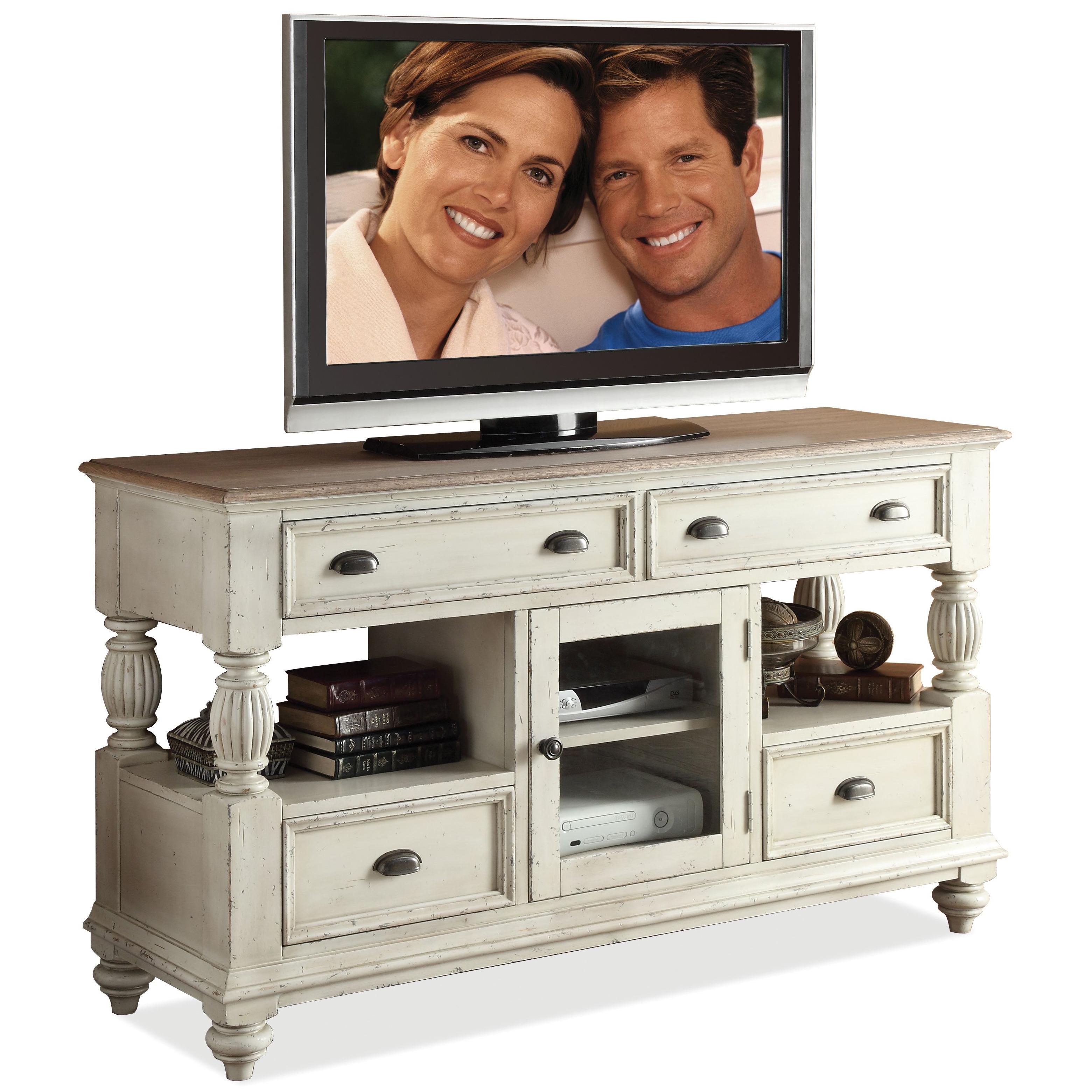 Riverside Furniture Coventry Two Tone 4 Drawer Tall TV Console with